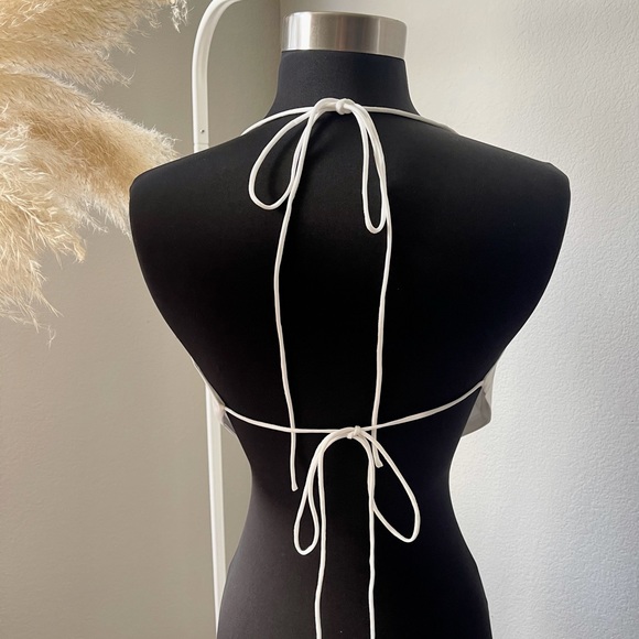 Satin White Cowl Neck Top - Picture 2 of 2